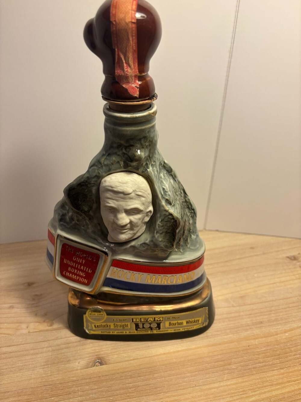Jim Beam Rocky Marciano Bourbon Whiskey Decanter 1973 Vintage
